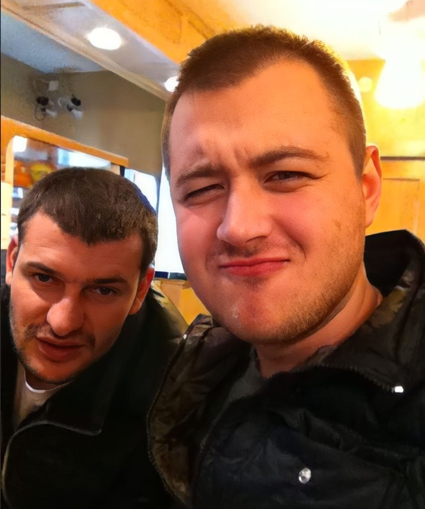 Andrei Amirkhanyan and Alexander Shchiptsov are pulling faces