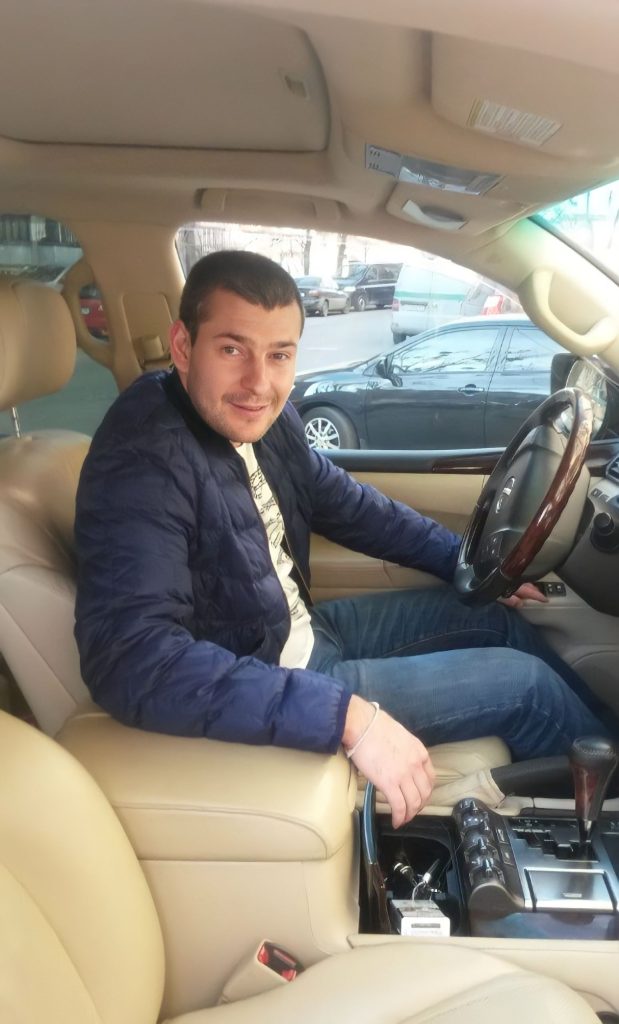 Andrei Amirkhanyan at the wheel of a Lexus